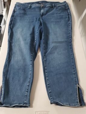 Talbots Medium Blue Straight-Leg Jeans with Side Zips